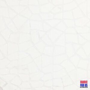 Tumbled Big Pebble Design Mesh White Polyester Fabric 58" Wide